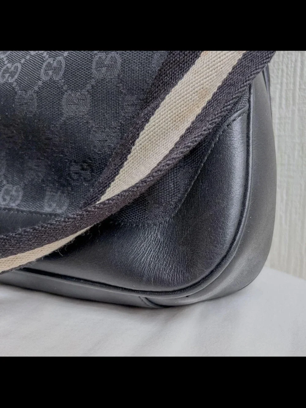 Gucci Black Monogram Shoulder Bag